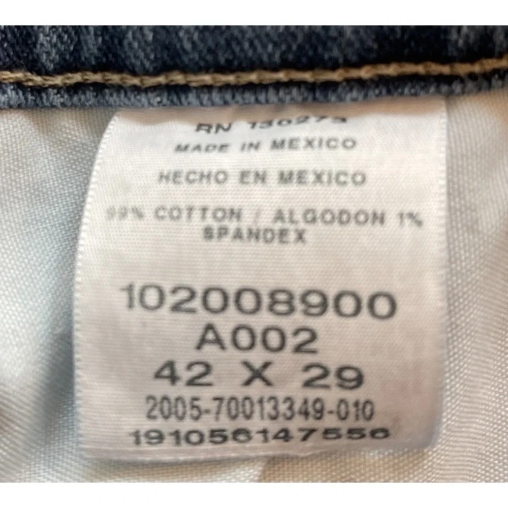 Lee Jeans Men's 42x29 Blue Relaxed Fit Straight Leg 100% Cotton Denim Pants